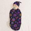 Muishi Neon Suns Moons Mandala Newborn Swaddle Blankets Hat Sets Soft Baby Receiving Blanket Swaddle Sack for Baby Shower Infant Boy Girl Gift view 3