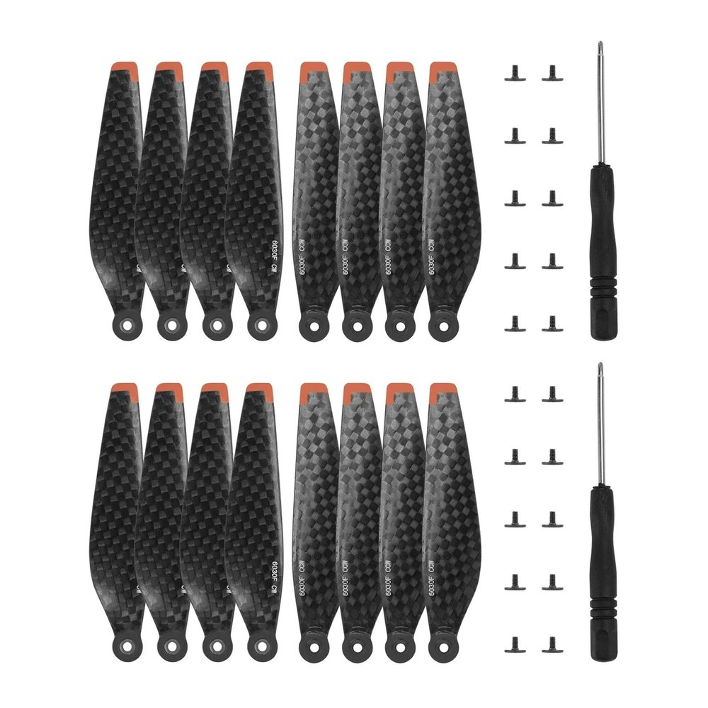 WABVAB 6030F Carbon Fiber Propeller Props Blade Light Weight Wing Fans for D-JI Mini 4 Pro Propeller Drone Accessories(6030F Props 16pcs)