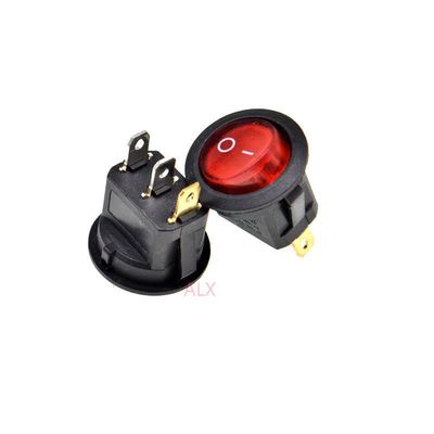 PGMTDEFXJO 5PCS AC 3PIN RED with Light Push Button Rocker Switch ON/Off Power switches 6A/250V 10A/125V for car Water Dispenser 3 pin
