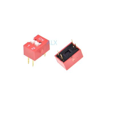 PGMTDEFXJO 10PCS red 2p dip 2 Position Toggle Switch doule Row 2PIN Pitch 2.54MM Slide Switches 2 PIN
