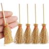 Odoria Dollhouse Straw Broom Miniature - 1/12 Scale Broomstick for Fairy Garden - Mini Witch Broom Decorative Craft - Tiny Besom Rustic for Halloween Thanksgiving Festival 5Pcs view 1