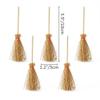 Odoria Dollhouse Straw Broom Miniature - 1/12 Scale Broomstick for Fairy Garden - Mini Witch Broom Decorative Craft - Tiny Besom Rustic for Halloween Thanksgiving Festival 5Pcs view 2
