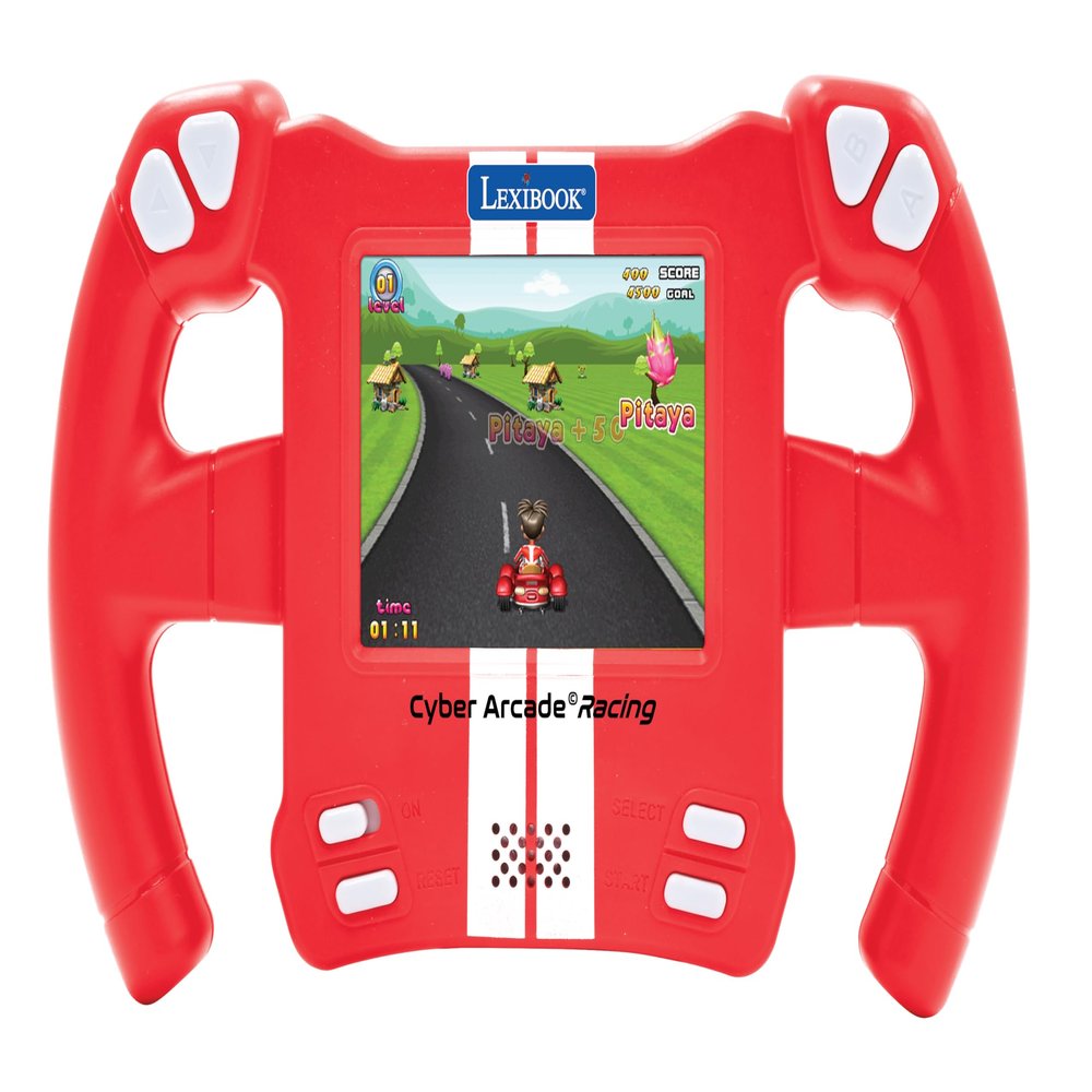 Lexibook, Cyber Arcade Racing, Motion Sensor Console, 30 Racing, Action & Thinking Games, Tilt Control, JL3150, Red
