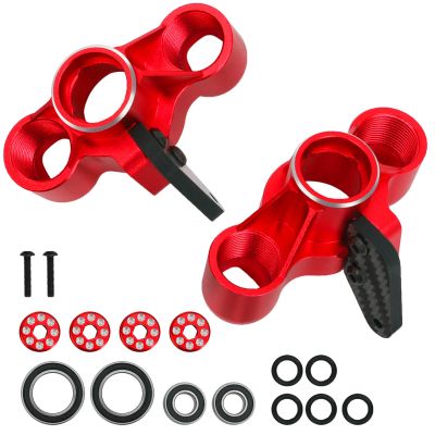 Aluminum Alloy Front Steering Blocks with Bearings for Arrma 1/8 Kraton Outcast Notorious 6S BLX - Upgrade Parts Replacement for AR330505