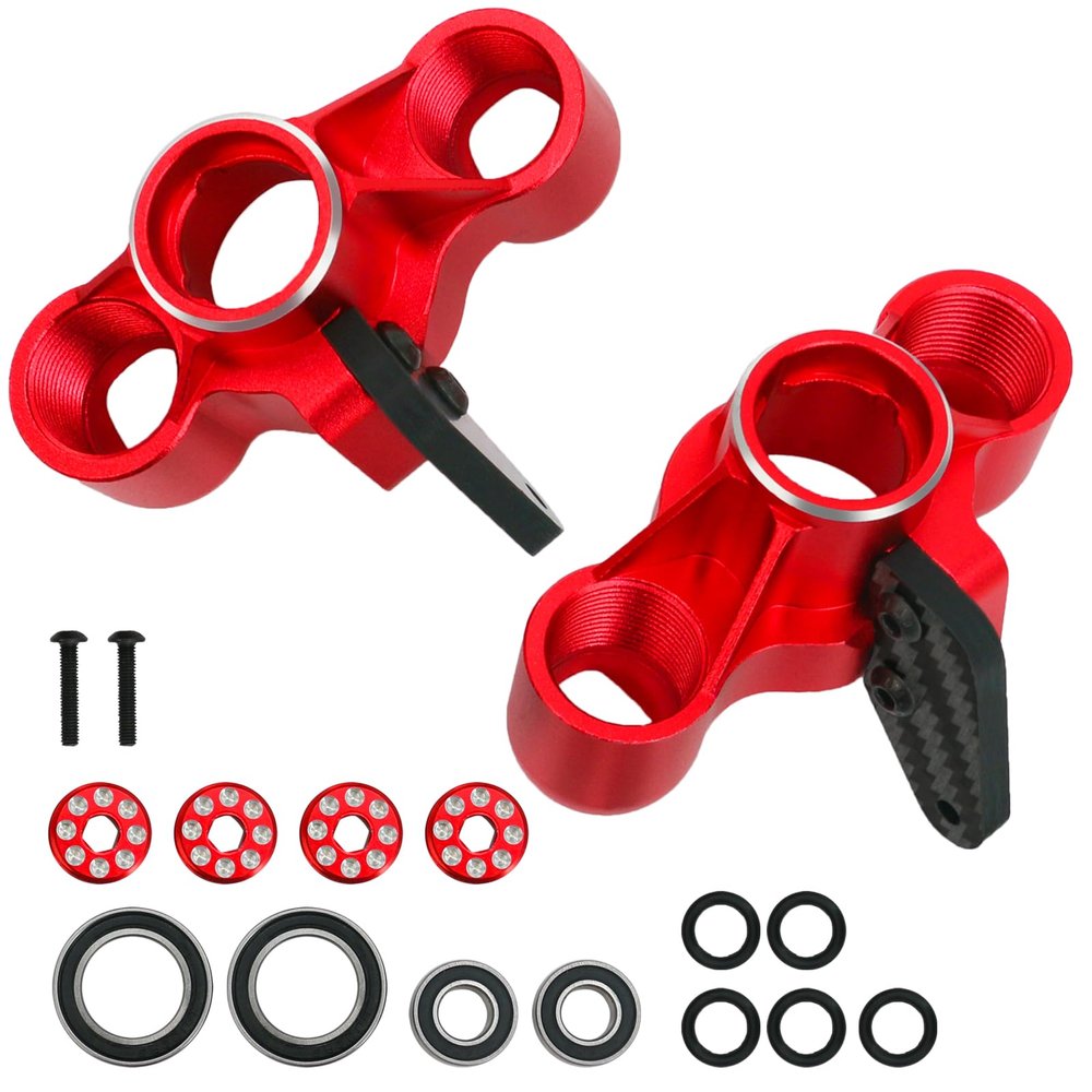 Aluminum Alloy Front Steering Blocks with Bearings for Arrma 1/8 Kraton Outcast Notorious 6S BLX - Upgrade Parts Replacement for AR330505