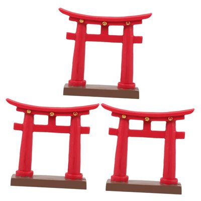 PRETYZOOM 3pcs Japanese Zen Garden Miniature Gate Micro Landscape Decor Home Garden Decoration