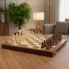 15" Folding Walnut Chess Set with Storage - Tournament-Size Portable Chess Board for Adults, Travel, Family Game Night, Gifts view 3