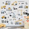 decalmile Construction Vehicles Wall Stickers Trucks Tractor Excavator Crane Wall Decals Nursery Boys Bedroom Playroom Wall Decor view 3
