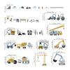 decalmile Construction Vehicles Wall Stickers Trucks Tractor Excavator Crane Wall Decals Nursery Boys Bedroom Playroom Wall Decor view 4