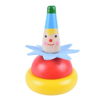 Cndiyald Spinning Tops 2 Pcs Wooden Clown Spinning Top Toy for Kids Colored Spinning Tops for Kids