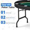 LUCKYERMORE Premium Foldable Poker Table for 8 Players, Portable Texas Blackjack Holdem Table with Stainless Steel Cup Holders, Folding Casino Leisure Card Board Game Table, Green Felt Surface view 2