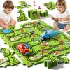 Beby Buty 48PCS Puzzle Race Track Car Set for Toddlers Kids Boys, Toddler Toys Gifts for 3 4 5 Year Old Boys and Girls, Floor Puzzle Tracks Car Toys for Ages 3-5 4-6 view 1