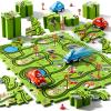 Beby Buty 48PCS Puzzle Race Track Car Set for Toddlers Kids Boys, Toddler Toys Gifts for 3 4 5 Year Old Boys and Girls, Floor Puzzle Tracks Car Toys for Ages 3-5 4-6 view 3
