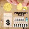 Bulyoou 200 Pcs Fake Gold Coins and 12 Pcs Canvas Money Bags with Drawstring Pirate Treasure Hunt Prop Money Coins Gold Coin Toy for Halloween Pirate Adventure Party Birthday Decorations view 2