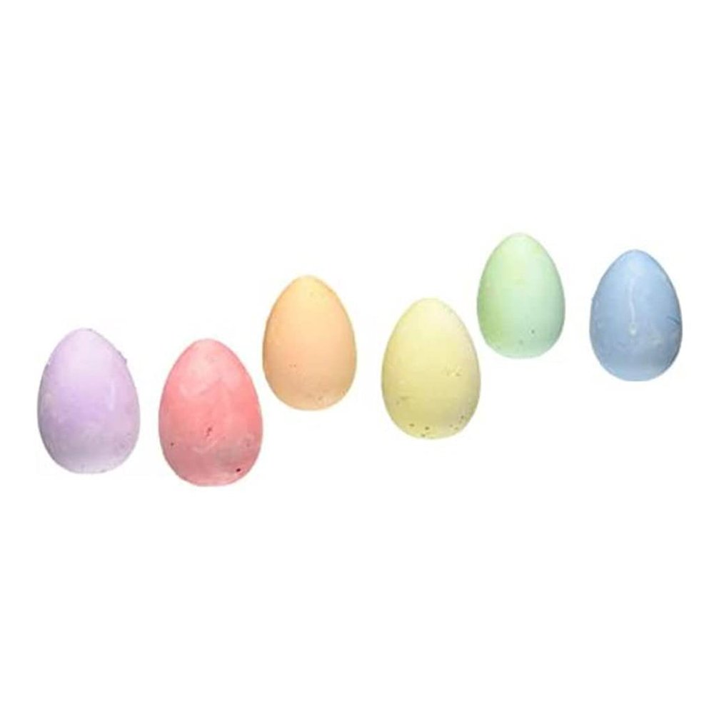 6pcs Portable Cartoon Egg-Shaped Colorful Chalk Colorful Washable Chalk for Kids Children Craft