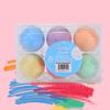 6pcs Portable Cartoon Egg-Shaped Colorful Chalk Colorful Washable Chalk for Kids Children Craft view 2