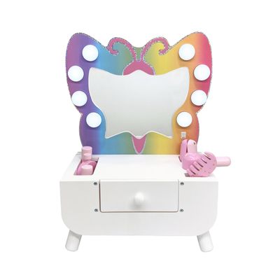 Teamson Kids - Butterfly Tabletop Vanity with Light