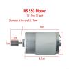 Electric Car Motors for RS550 / RS390 / RS380 / RS555 Models, for 6V, 12V, and 24V Electric Cars, 10 Teeth Gear Motor for Ride On Car, High Torque 10000rpm ~ 23000rpm (550 6V 13000RPM) view 2