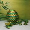 Crystal Dragon with Dragon Egg, Articulated Green and Yellow Crystal Dragon 3D Printed Dragon, Fidget Autism ADHD Toy - D026 view 2