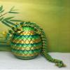 Crystal Dragon with Dragon Egg, Articulated Green and Yellow Crystal Dragon 3D Printed Dragon, Fidget Autism ADHD Toy - D026 view 3
