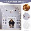 Senodeer Kids Play Tent Indoor: Mat, Tassel Garland, Star Lights - Gray Girl Tent Playhouse for Boys Kids Toys for Boy Girl Birthday Gift view 3