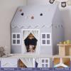 Senodeer Kids Play Tent Indoor: Mat, Tassel Garland, Star Lights - Gray Girl Tent Playhouse for Boys Kids Toys for Boy Girl Birthday Gift view 4