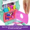 Polly Pocket Dolls and Playset, Set Sail Kitty Compact, Travel Toy with 1 Micro Doll, Pet Cats, Food & Fashion Styling Accessories view 4