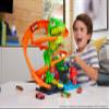 Hot Wheels Toy Car Track Set, City T-Rex Blaze Battle Playset & 1:64 Scale Die-Cast Vehicle, 18 Tall, Multiple Race Outcomes, Spinning Dinosaur Eyes view 2