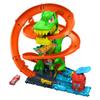 Hot Wheels Toy Car Track Set, City T-Rex Blaze Battle Playset & 1:64 Scale Die-Cast Vehicle, 18 Tall, Multiple Race Outcomes, Spinning Dinosaur Eyes view 4