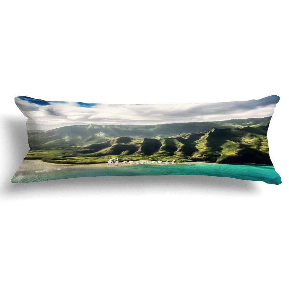 Hawaii Cotton Body Pillow for Side Sleeper Hawaii Scenery Cityscape Body Pillow for Pregnant Women Long Pillow Case with Zipper Pillow Case Bedroom Decor 20x59in