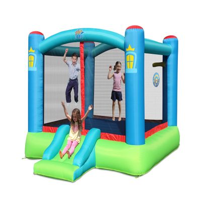 Action Air Bounce House, Outdoor Inflatable Bouncer with Blower, Large Jumping Area Bouncy Castle for Kids