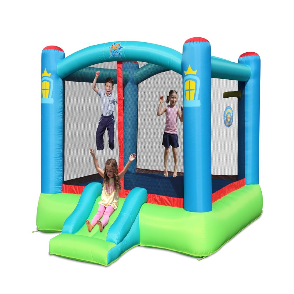 Action Air Bounce House, Outdoor Inflatable Bouncer with Blower, Large Jumping Area Bouncy Castle for Kids