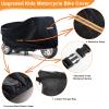 Kids Bike Cover Waterproof Outdoor,GRABADO Heavy Duty 420D Kids Motorcycle Bike Cover,Universal Children's Tricycle Cover with 4 Reflective Strips and Windproof Buckle,Small Kids Ride On Toy Car Cover view 4