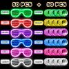 100 Pack Light up Glasses & LED Bracelets with 6 Colors & 3 Flashing Mode, Neon Bulk Gift for Kids and Adults Glow in the Dark Party favors, Halloween, Birthday, Wedding Supplies, Glow Bingo, Carnival view 2