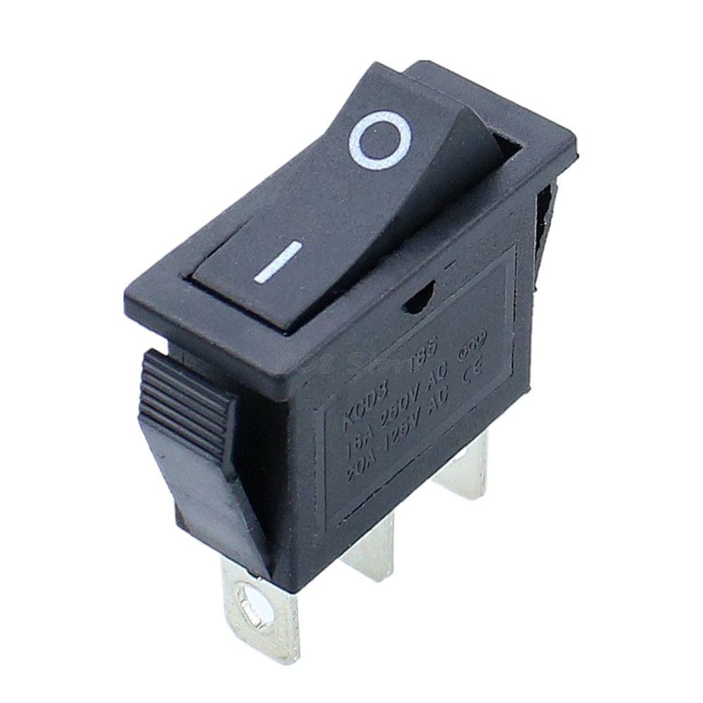 PGMTDEFXJO Rocker Switch 5Pcs On-Off 3Pin DPST Rocker Switch 15A/20A 250V/125VAC (Color : Red)(Black)