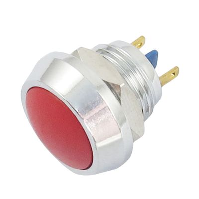 PGMTDEFXJO AC 250V Control Electrical 3A Two Pin Terminals Round Button Metal Push Button Switch