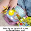 Fisher-Price Baby Toy Purple Monkey Musical Storybook with Lights & Sounds for Infants & Toddlers Ages 6+ Months view 3