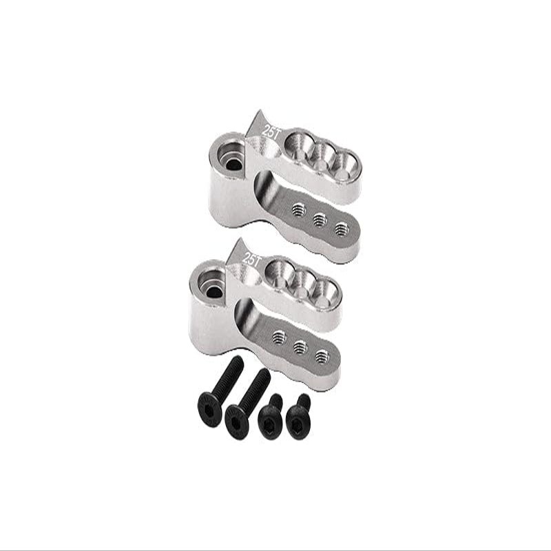 Aluminium 7075 Alloy Steering Servo Holders 25T for Traxxas 1:10 E-Revo Brushless/E-Revo VXL 2.0 / Revo 3.3 / Slayer Pro 4X4 / Summit/T-Maxx 3.3/1:7 XO-1 Upgrade Parts - Silver