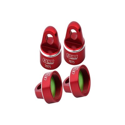 Aluminum 7075 Alloy Shock Cap for GPM Optional and Original Shock Absorbers for Traxxas 1/8 4WD Sledge Monster Truck 95076-4 Upgrades - Red