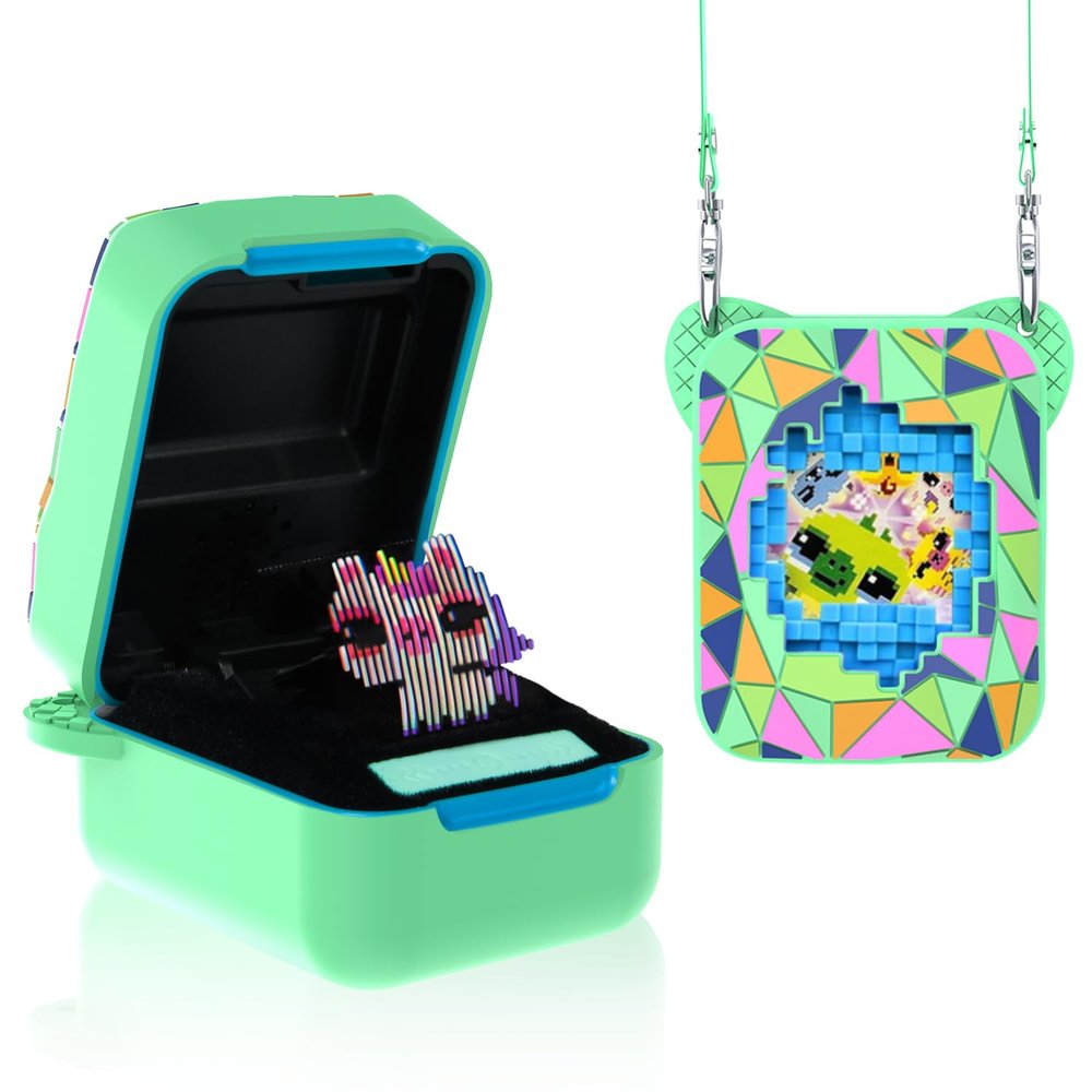 FIOPAZ Silicone Case for Bitzee Magicals Digital Pet, Skin Sleeve for Bitzee Magicals Interactive Digital Pet Protective for Girls & Boys with Lanyard (Mint Green)