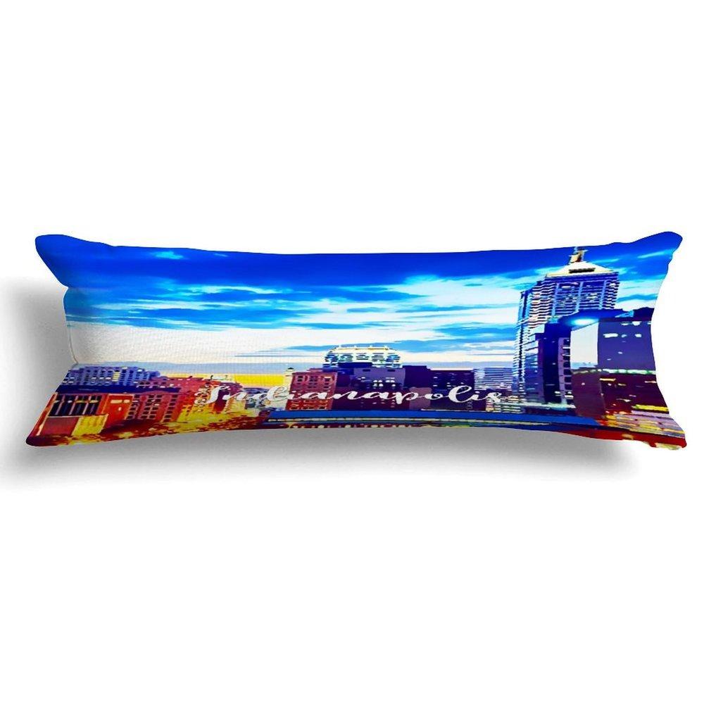 Indianapolis Cotton Body Pillow for Side Sleeper Body Pillow for Pregnant Women Long Pillow Case with Zipper Pillow Case Bedroom Decor 20x59in