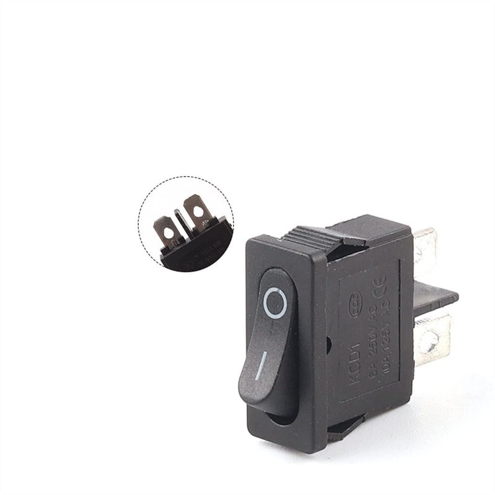 Rocker Switch 5 PCS/Lot KCD1 21X9.5mm 2Pin 2 Position Rocker Switch Snap in ON-Off Black Red White Push Button Boat Switch 6A 250V/10A 125V (Color : 2pin Red Black, Size : 5 PCS)(2pin Black Black)