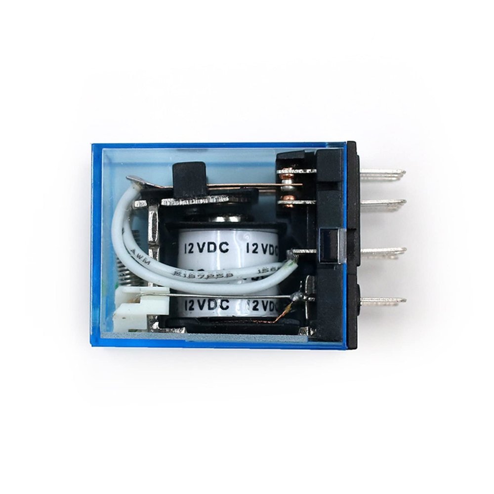 PGMTDEFXJO 1Pcs MY4NJ Electronic Mini Electromagnetic Relay 5A 14PIN Coil 4DPDT DC12V 24V AC110V 220V Green LED Indicator Relay Switch (Size : DC 12V)(DC 12V)