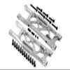 Aluminum 6061-T6 Rear Lower Suspension Arms for Traxxas 1/8 4WD Sledge Monster Truck 95076-4 Upgrades - Silver view 1
