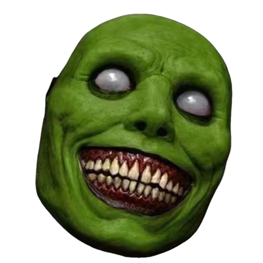 5 PCS Horror Halloween Mask Smiling Devil Horror Mask Horror Horror White Mask Role Playing Mask With Eyes (Green)