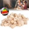 Wooden Cubes, Lightweight Wood Blocks for Letter Blocks, 1x1x1cm, Natural Wood Color, 100 Pieces view 2