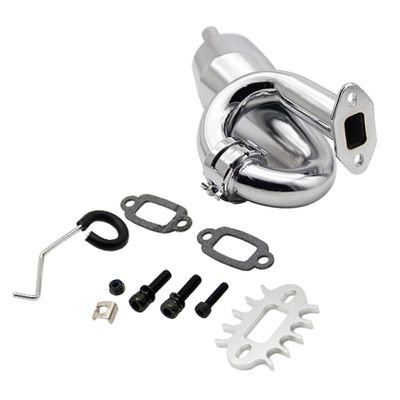 FLMLF Alloy Exhaust Tuned Pipe of 23CC-36CC Engine Fit for 1/5 HPI ROFUN BAHA King Motor ROVAN Baja SS 5B 5T 5SC Truck Parts