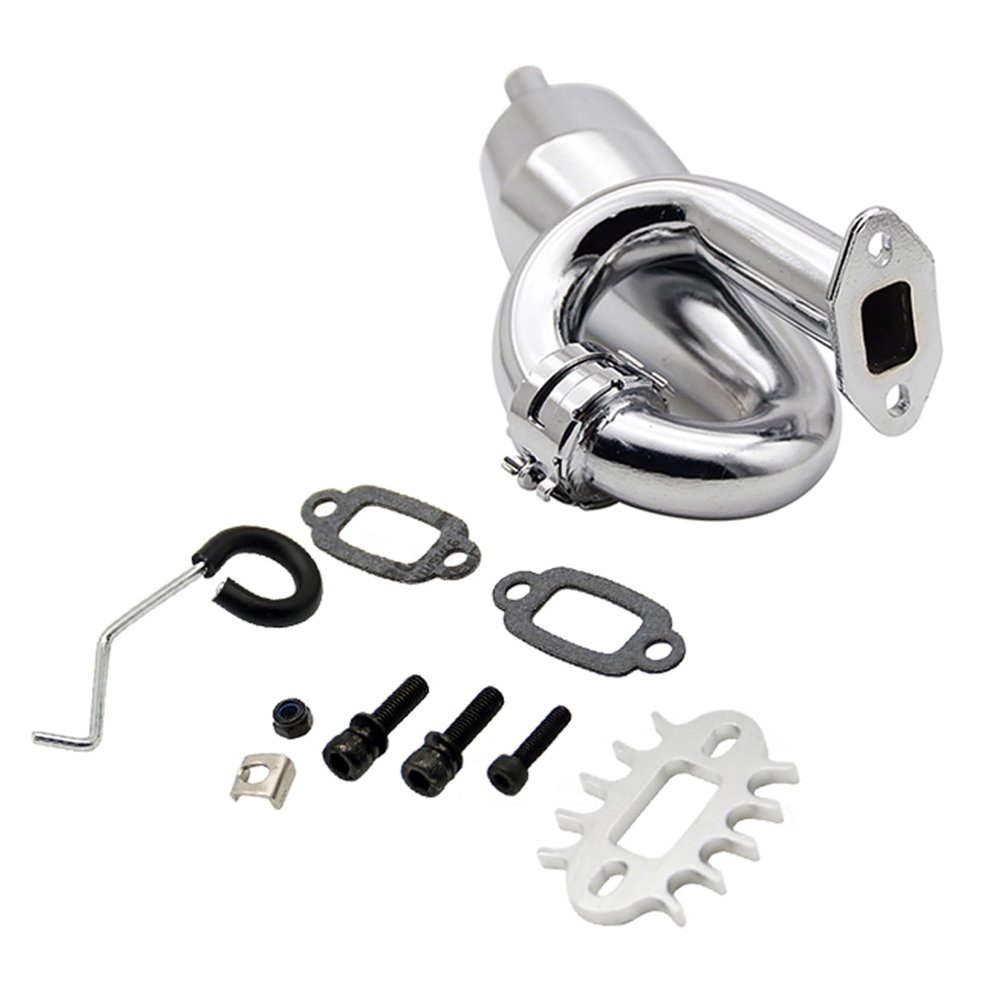 FLMLF Alloy Exhaust Tuned Pipe of 23CC-36CC Engine Fit for 1/5 HPI ROFUN BAHA King Motor ROVAN Baja SS 5B 5T 5SC Truck Parts