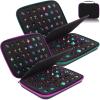Aoriher 2 Pcs Dice Case with Handle Large Capacity Dice Holder and Display Storage Box with Removable Slotted Tray for 70, Ideal Organizer for Rpg and Dnd Table Games(Green, Purple) view 1
