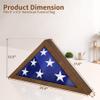 Flag Case for 5' X 9.5' Burial Flag, Military Flag Box Display Case with Wall Mount , Folded Flag Frame for American Funeral Flag for Veteran, Walnut view 2